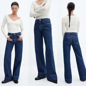 NWOT Mango Wideleg Jeans with front seem 8